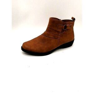 Easy Street Boots Womens Brown 8 Wide‎ Ankle Comfort Wave Zip Stretch Classic